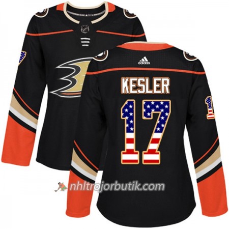 Dame Ishockey Anaheim Ducks Tröja Ryan Kesler 17 Adidas 2017-2018 Svart USA Flag Fashion Authentic